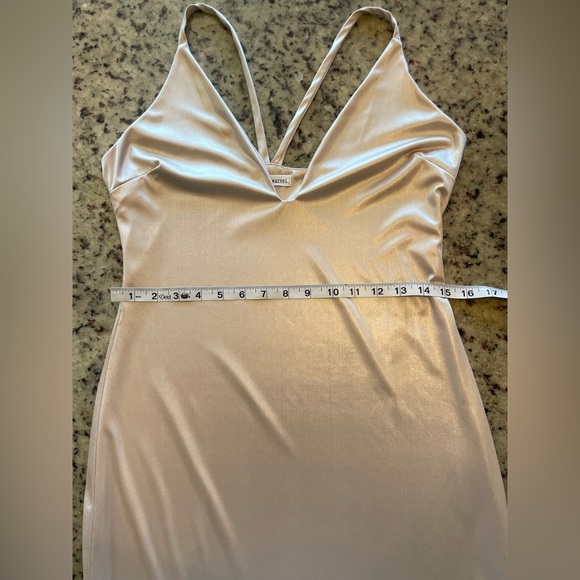 Women’s silver racer back midi slip dress size 8 - Picture 6 of 7